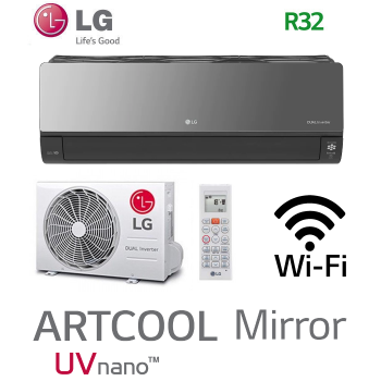 LG ARTCOOL Mirror AC09BK oldalfali split klíma 2,5 kW